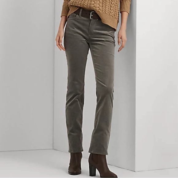 Ralph Lauren Pants - NWT Ralph Lauren Women’s Mid Rise Corduroy Straight Fit Grey Jeans Pants 14